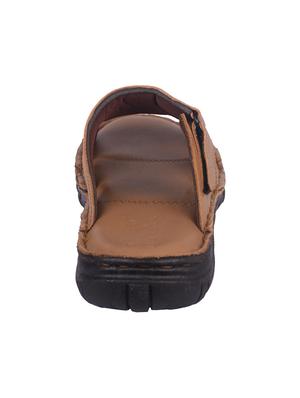 tan leather slip on sandals - 16618565 - Standard Image - 3