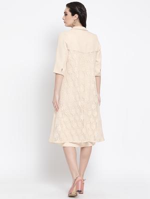 button up floral laced long line shrug - 16618577 - Standard Image - 3