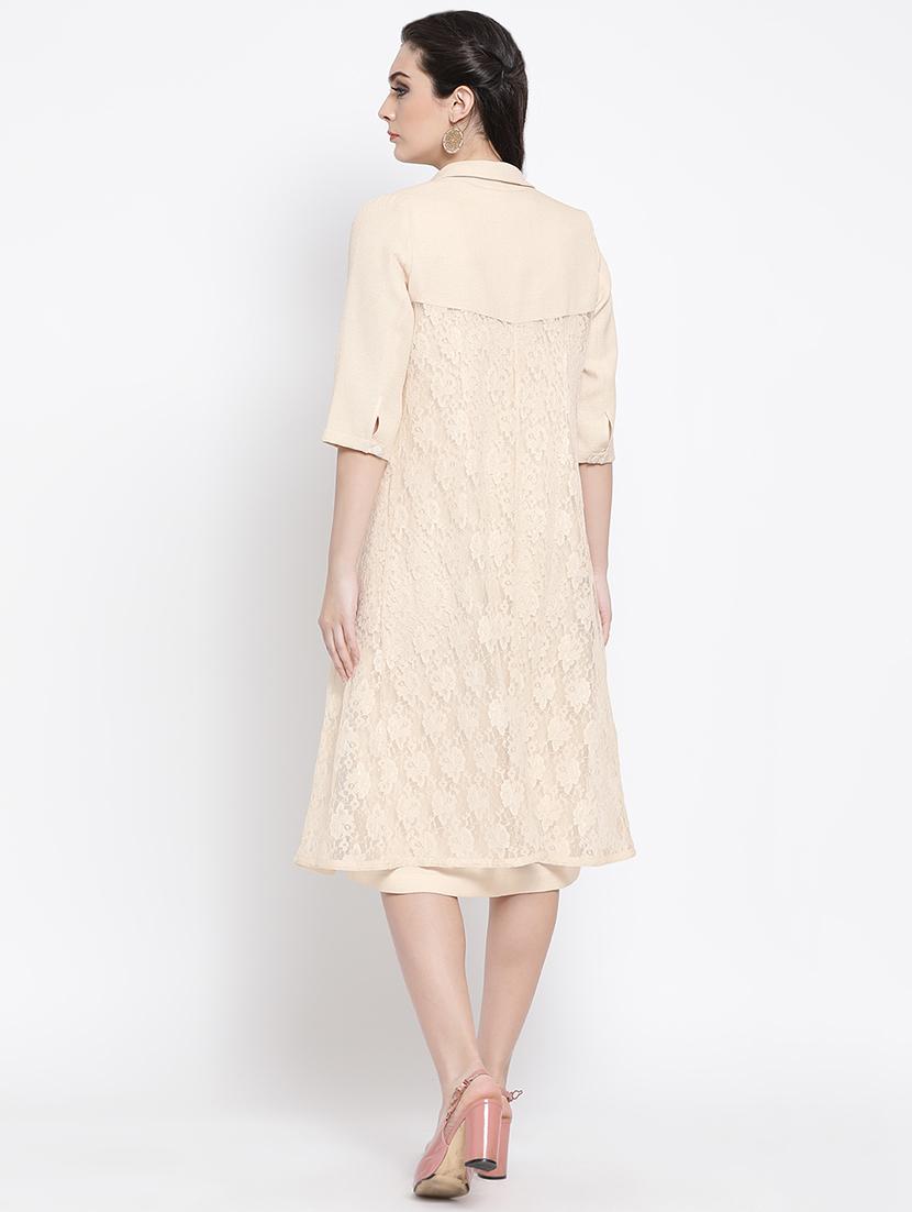 button up floral laced long line shrug - 16618577 - Zoom Image - 3