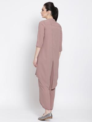 blue chiffon asymmetric set - 16618631 - Standard Image - 3