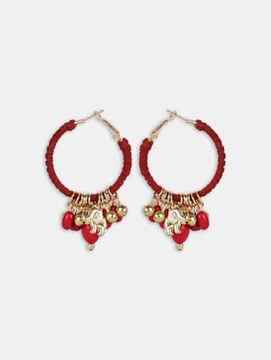 red metal hoop earring - 16618643 - Standard Image - 2