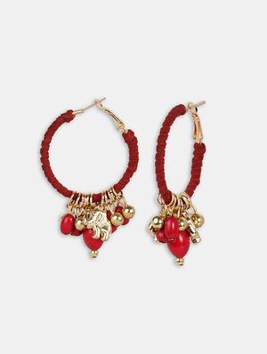 red metal hoop earring - 16618643 - Standard Image - 3