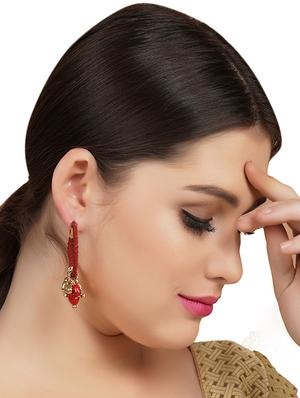 red metal hoop earring - 16618643 - Standard Image - 4