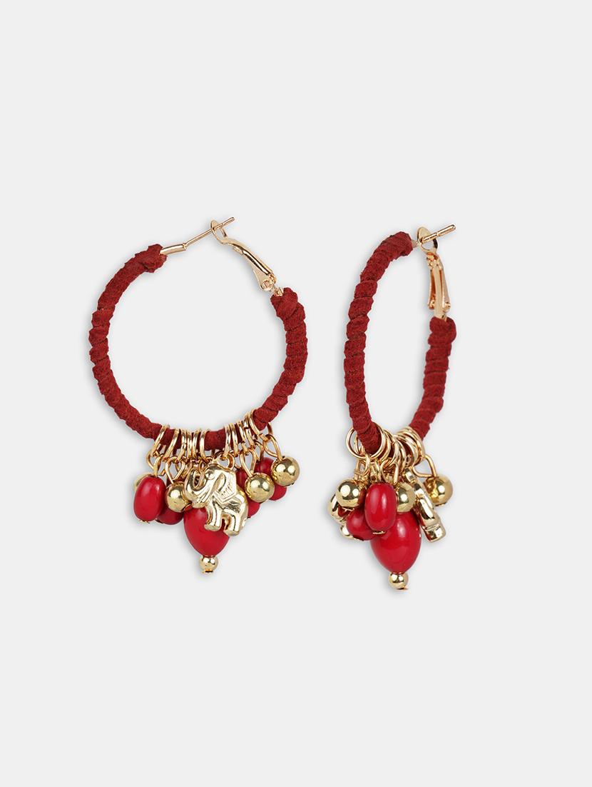 red metal hoop earring - 16618643 - Zoom Image - 3