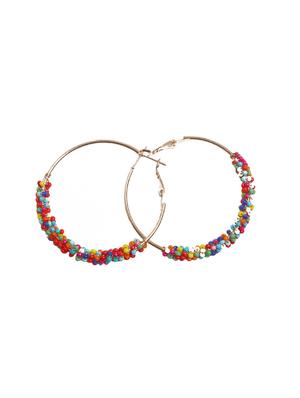 multi colored metal hoop earring - 16618645 - Standard Image - 3