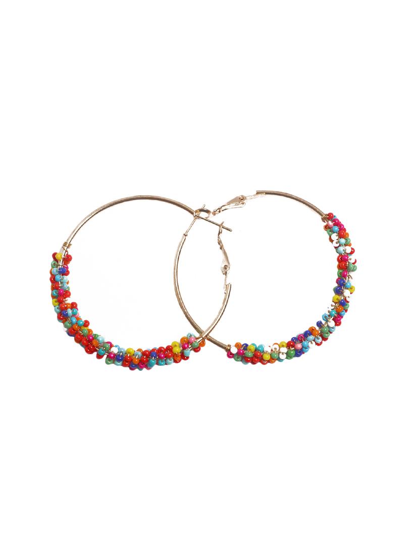 multi colored metal hoop earring - 16618645 - Zoom Image - 3