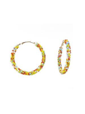 multi colored metal hoop earring - 16618646 - Standard Image - 3