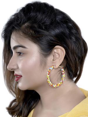 multi colored metal hoop earring - 16618646 - Standard Image - 4