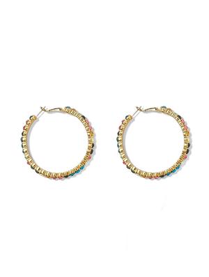 multi colored metal hoop earring - 16618647 - Standard Image - 2