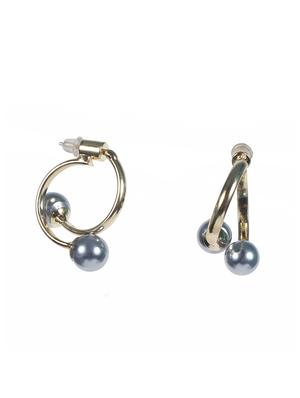 blue gold plated studs earring - 16618649 - Standard Image - 3