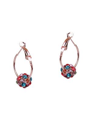 multi colored crystal hoop earring - 16618651 - Standard Image - 2