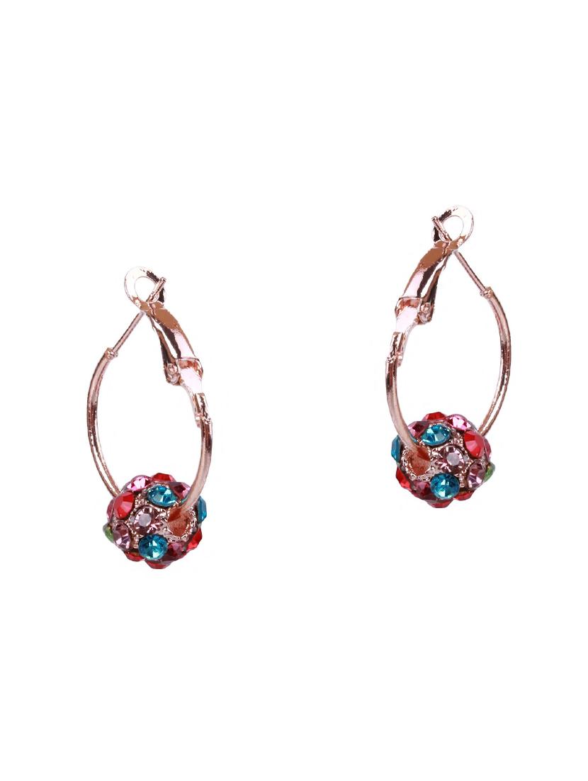 multi colored crystal hoop earring - 16618651 - Zoom Image - 2