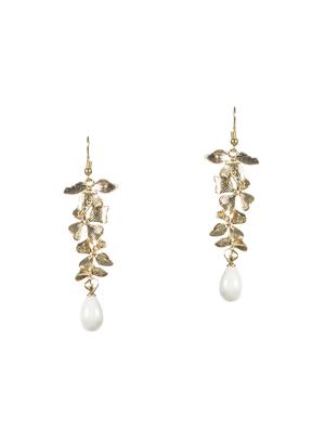 gold metal drop earrings - 16618654 - Standard Image - 2