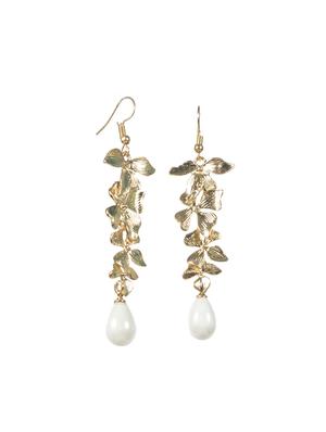 gold metal drop earrings - 16618654 - Standard Image - 3