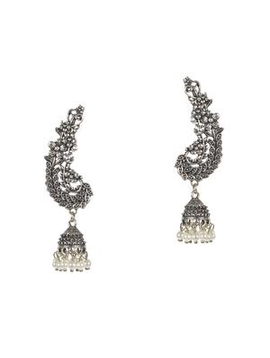 silver tone jhumka earring - 16618655 - Standard Image - 3