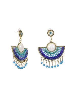 blue metal drop earring - 16618656 - Standard Image - 3