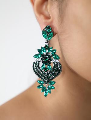 green crystal drop earring - 16618657 - Standard Image - 4
