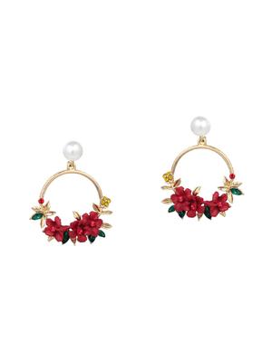 red metal drop earring - 16618662 - Standard Image - 2
