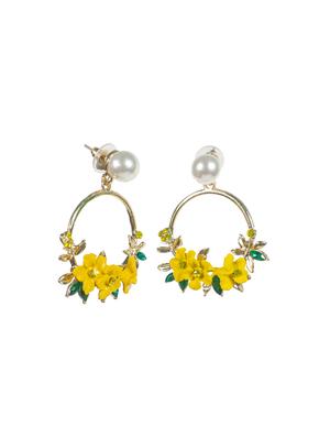 yellow metal drop earring - 16618663 - Standard Image - 3