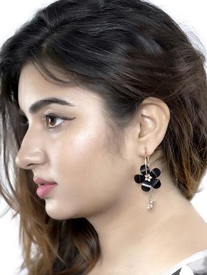 black metal hoop earring - 16618667 - Standard Image - 4