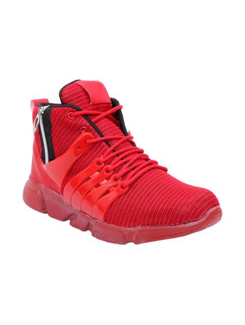 red mesh lace up sport shoes - 16618678 - Standard Image - 1