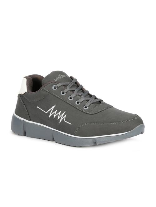 grey canvas lace up sport shoes - 16618788 - Standard Image - 1