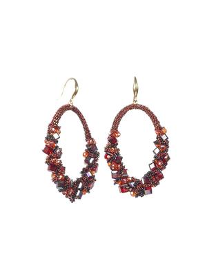 red zinc drop earring - 16618825 - Standard Image - 3
