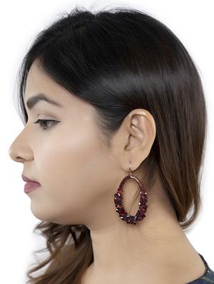 red zinc drop earring - 16618825 - Standard Image - 4