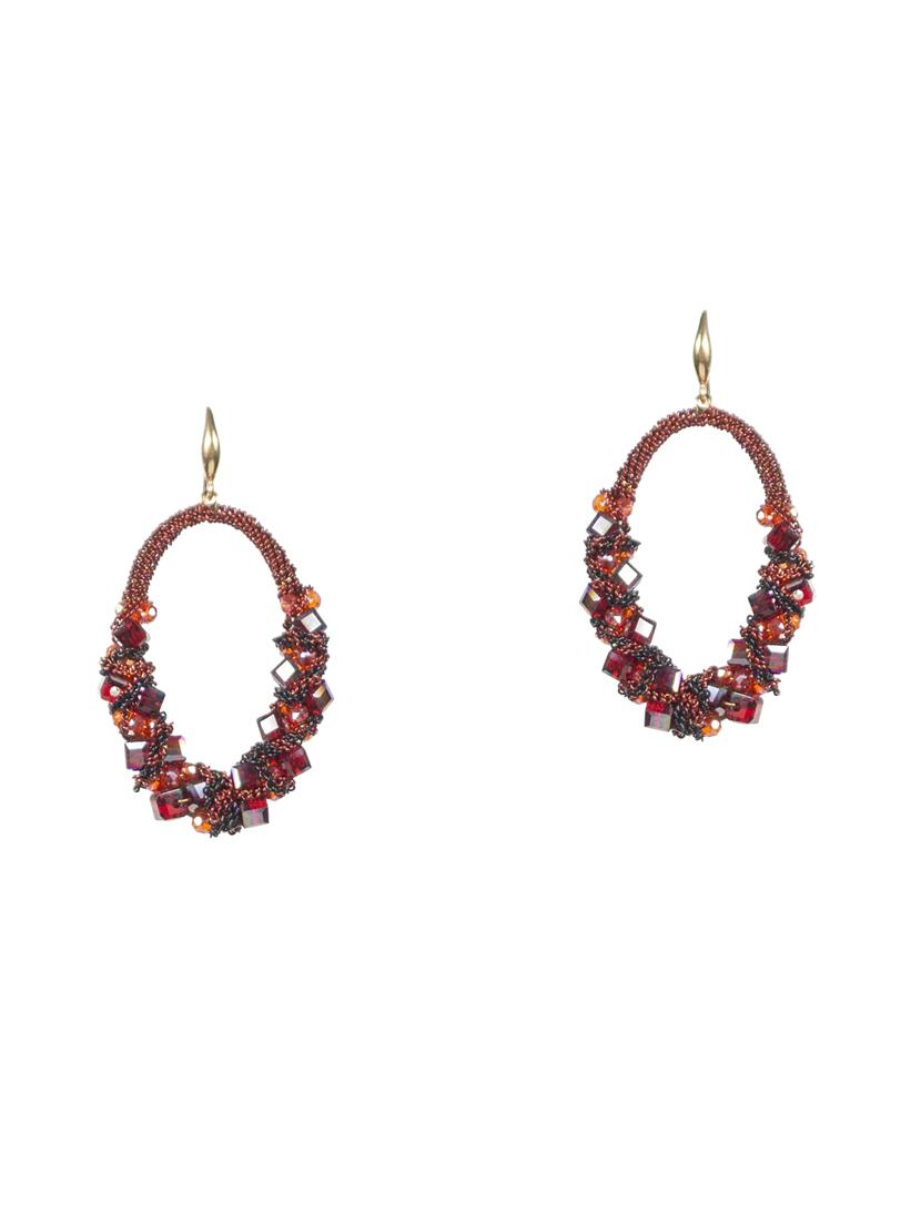 red zinc drop earring - 16618825 - Zoom Image - 2