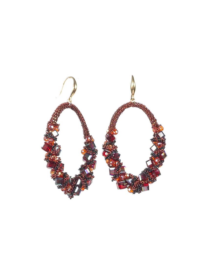 red zinc drop earring - 16618825 - Zoom Image - 3