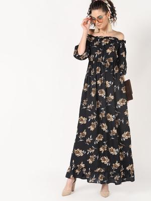 off shoulder floral maxi dress - 16618847 - Standard Image - 4
