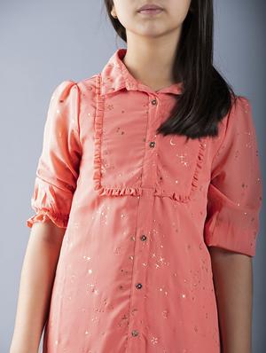 ruffle detail shirt frock - 16618937 - Standard Image - 3