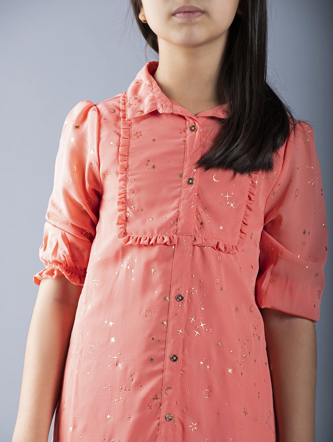 ruffle detail shirt frock - 16618937 - Zoom Image - 3