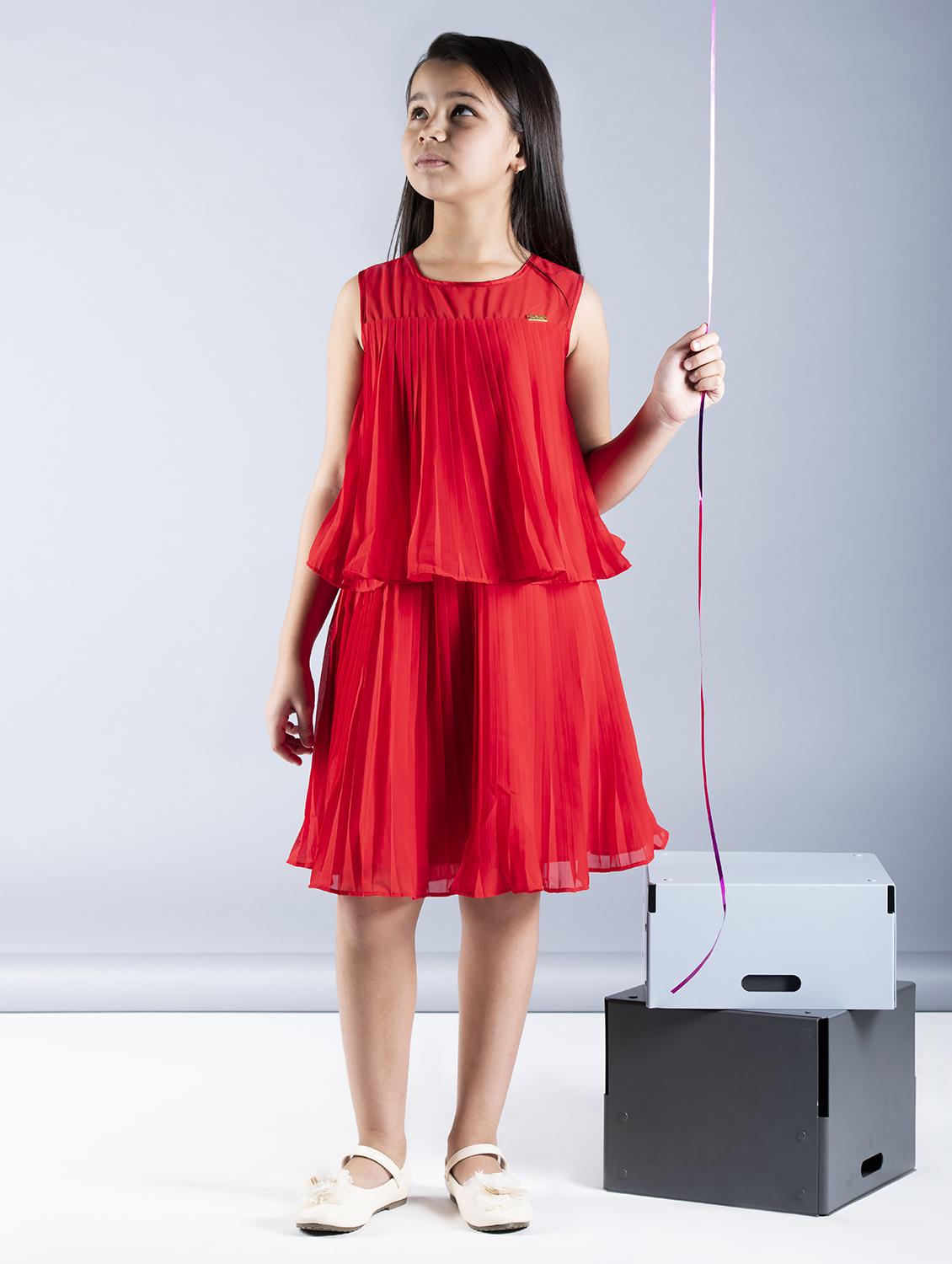 accordion pleats layered frock - 16618943 - Zoom Image - 1