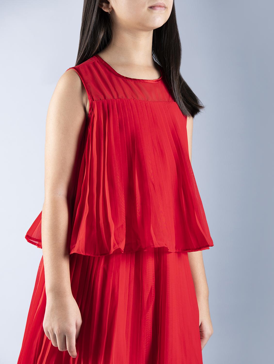 accordion pleats layered frock - 16618943 - Zoom Image - 3