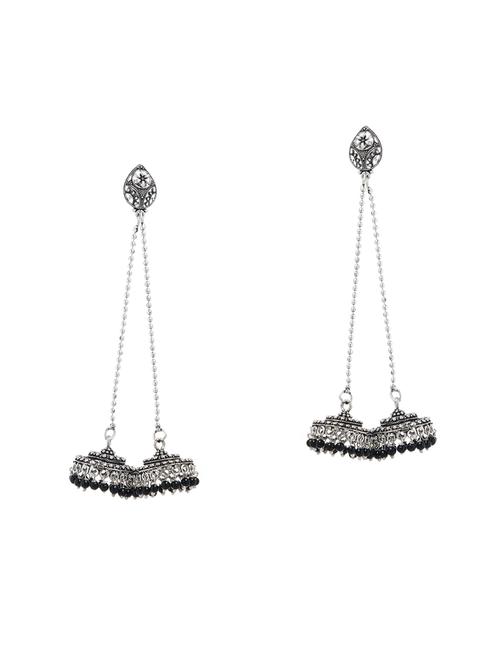 silver metal jhumka earring - 16619112 - Standard Image - 1