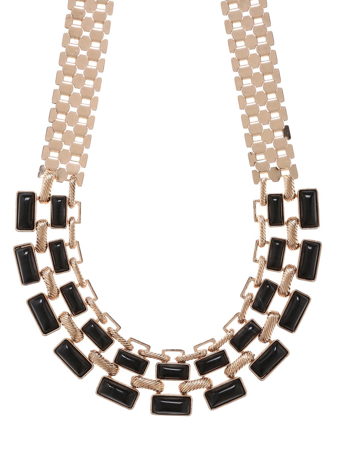 black gold plated short necklace - 16619124 - Zoom Image - 1