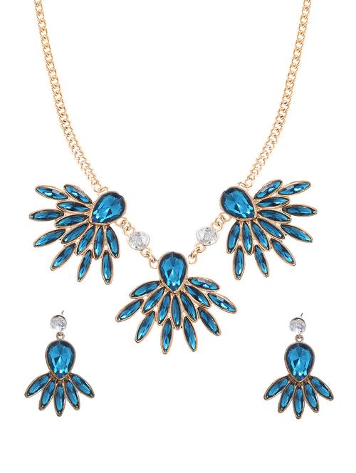 blue gold plated short necklace - 16619132 - Very Small Image - 1