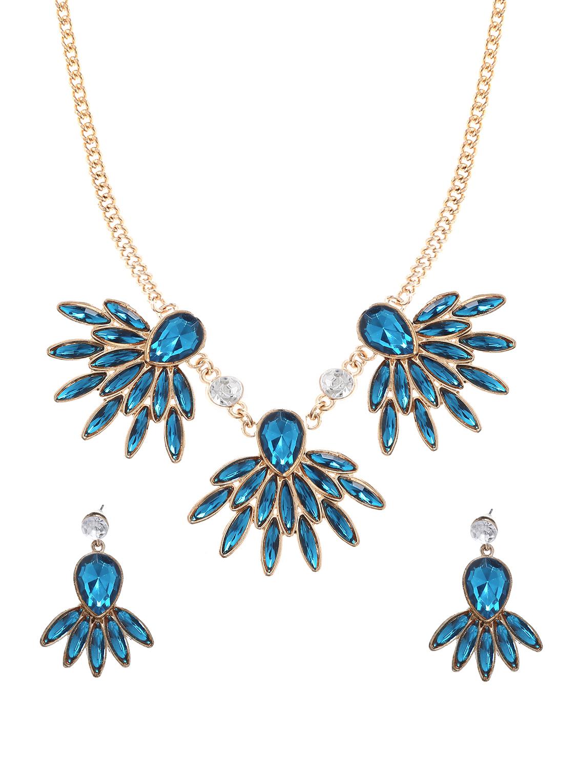 blue gold plated short necklace - 16619132 - Zoom Image - 1