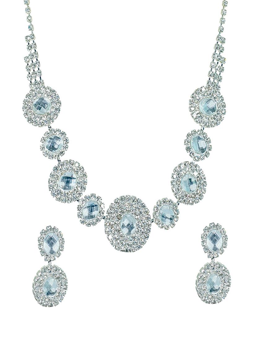 white metal short necklace - 16619156 - Zoom Image - 1