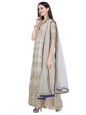 embroidered semi-stitched suit - 16619195 - Standard Image - 2