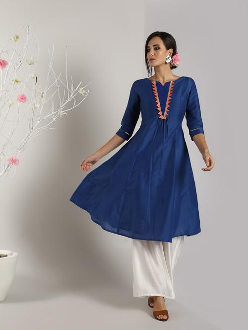 solid kurta palazzo set - 16619282 - Standard Image - 1