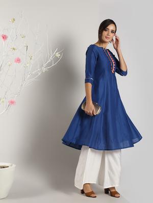 solid kurta palazzo set - 16619282 - Standard Image - 2