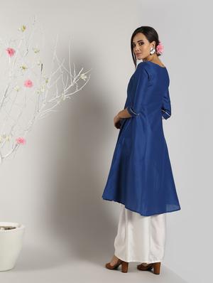 solid kurta palazzo set - 16619282 - Standard Image - 4
