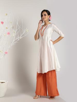 kalidaar solid kurta palazzo set - 16619283 - Standard Image - 3