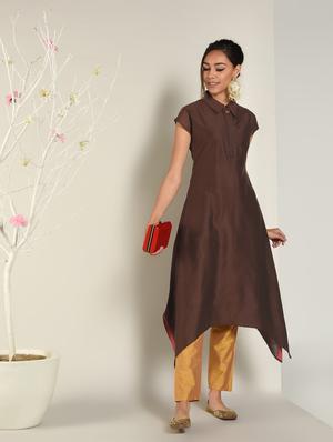 solid kurta pant set - 16619284 - Standard Image - 4