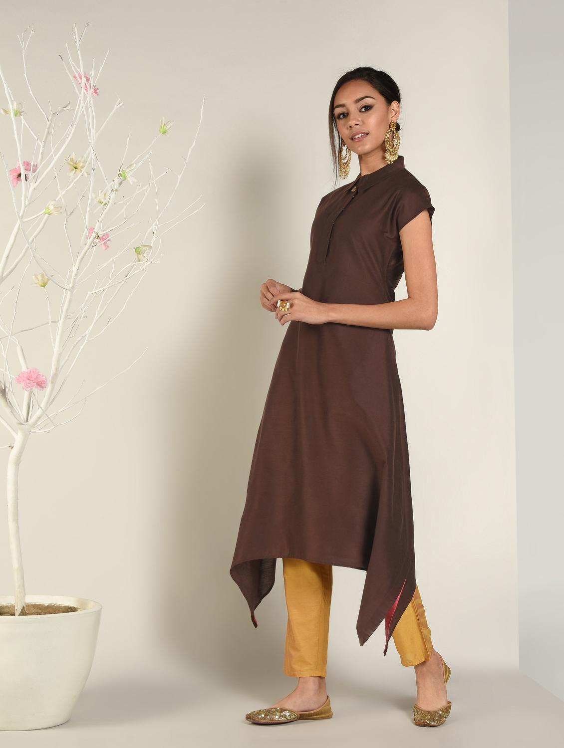 solid kurta pant set - 16619284 - Zoom Image - 2