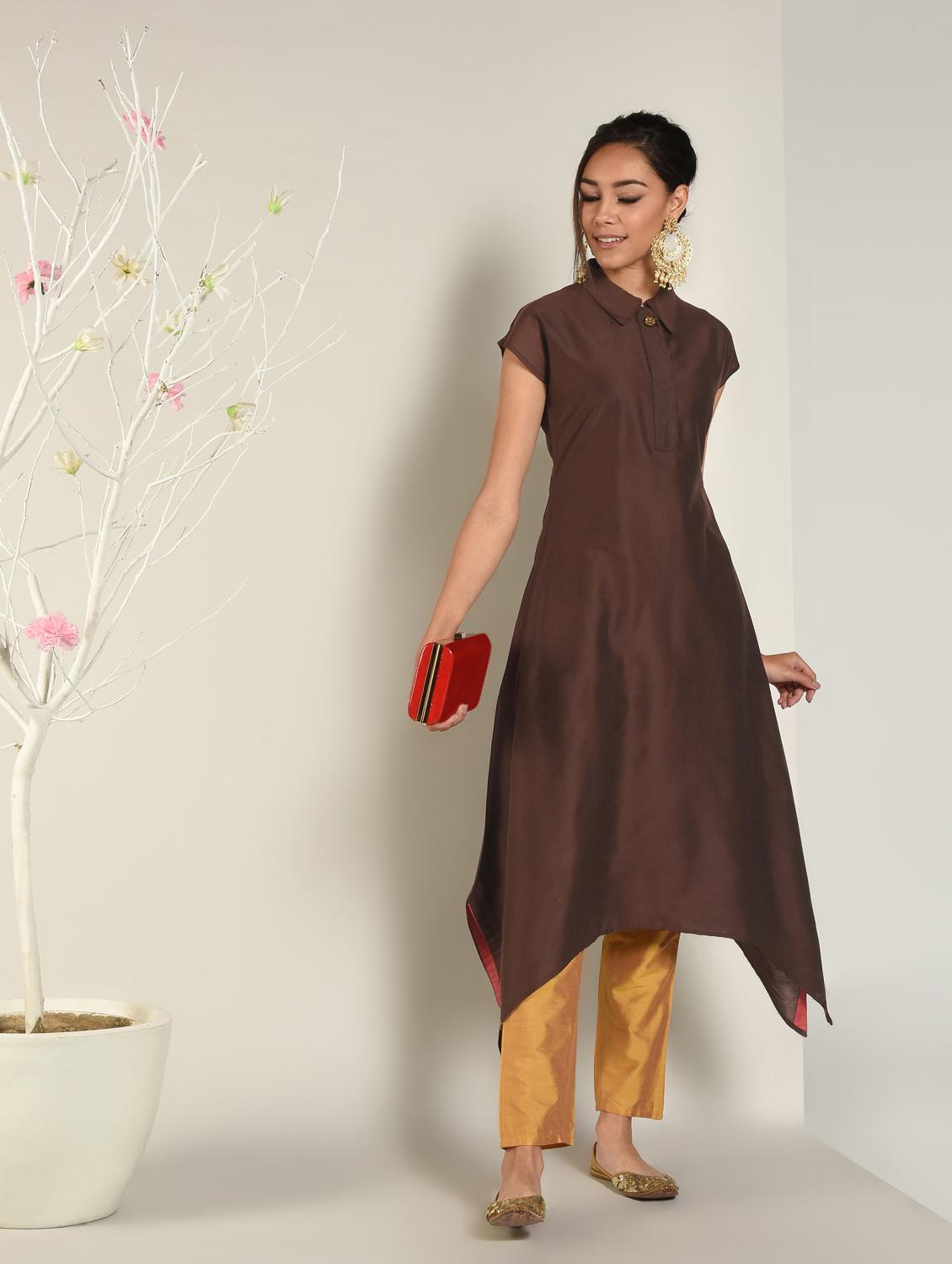 solid kurta pant set - 16619284 - Zoom Image - 4