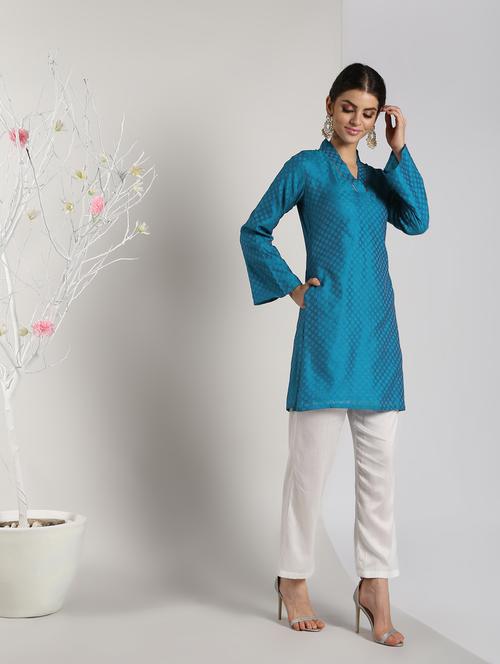 solid kurta with pant set - 16619301 - Standard Image - 1