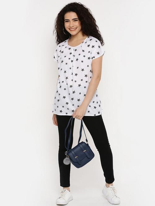 round neck quirky top - 16619322 - Standard Image - 1